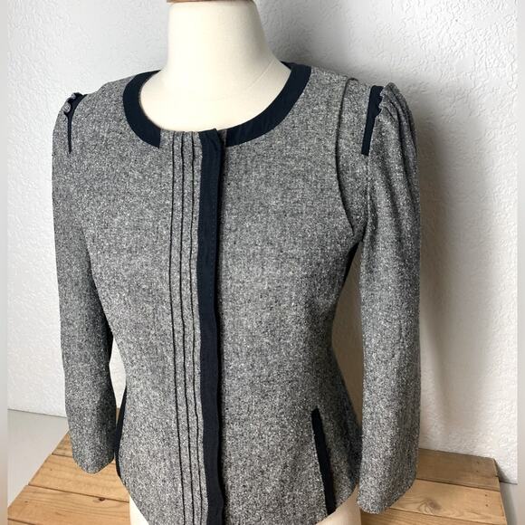 Elie Tahari Tweed Blazer, Sz 2, Academia Whimsigoth - Picture 3 of 6